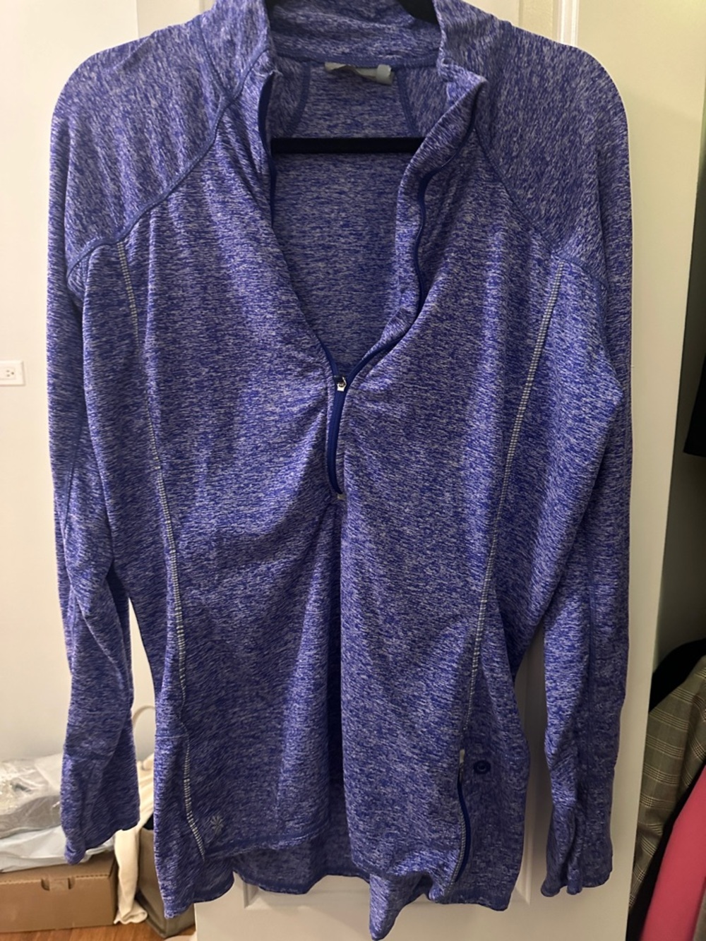 Athleta Heathered Purple Zip-Up Hoodie